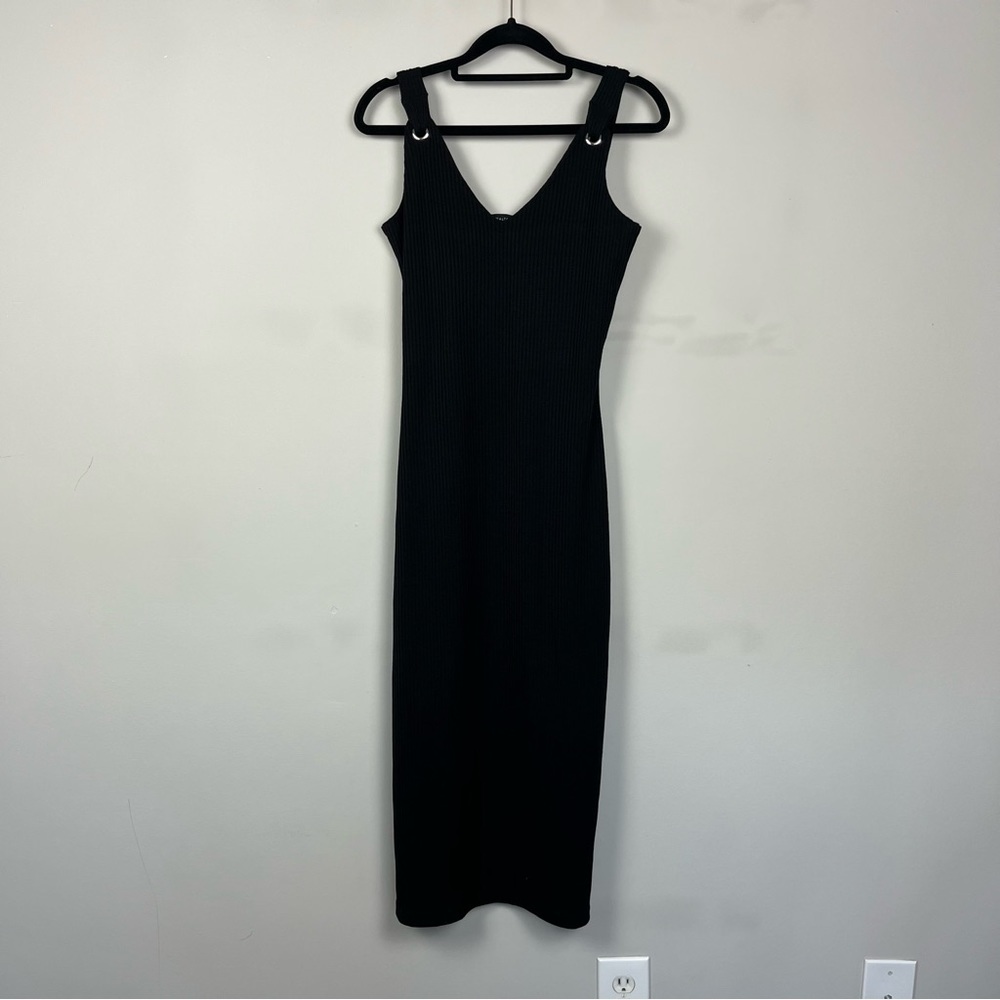 NWT WALTER BAKER BROOKLYN SLEEVELESS RIBBED MIDI DRESS IN BLACK SIZE MEDIUM - Picture 16 of 16